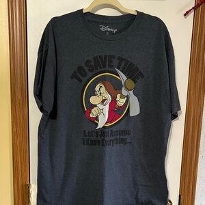 Disney Dark Gray T-Shirt with Dwarf and Axe Graphic
